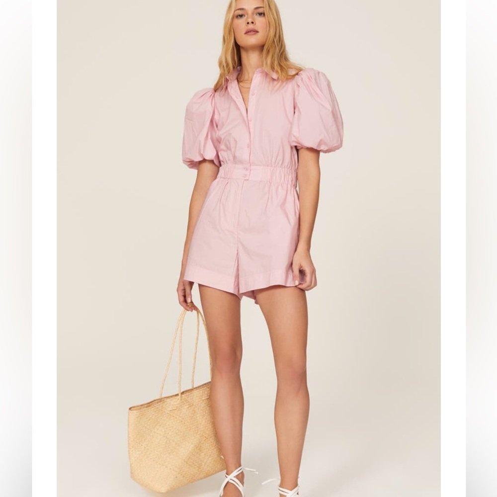 Hunter Bell Pink Puff Sleeve Romper